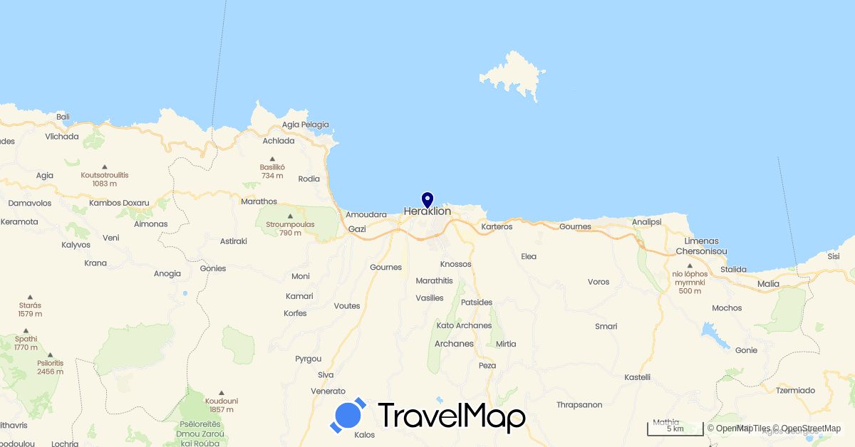 TravelMap itinerary: driving in Greece (Europe)